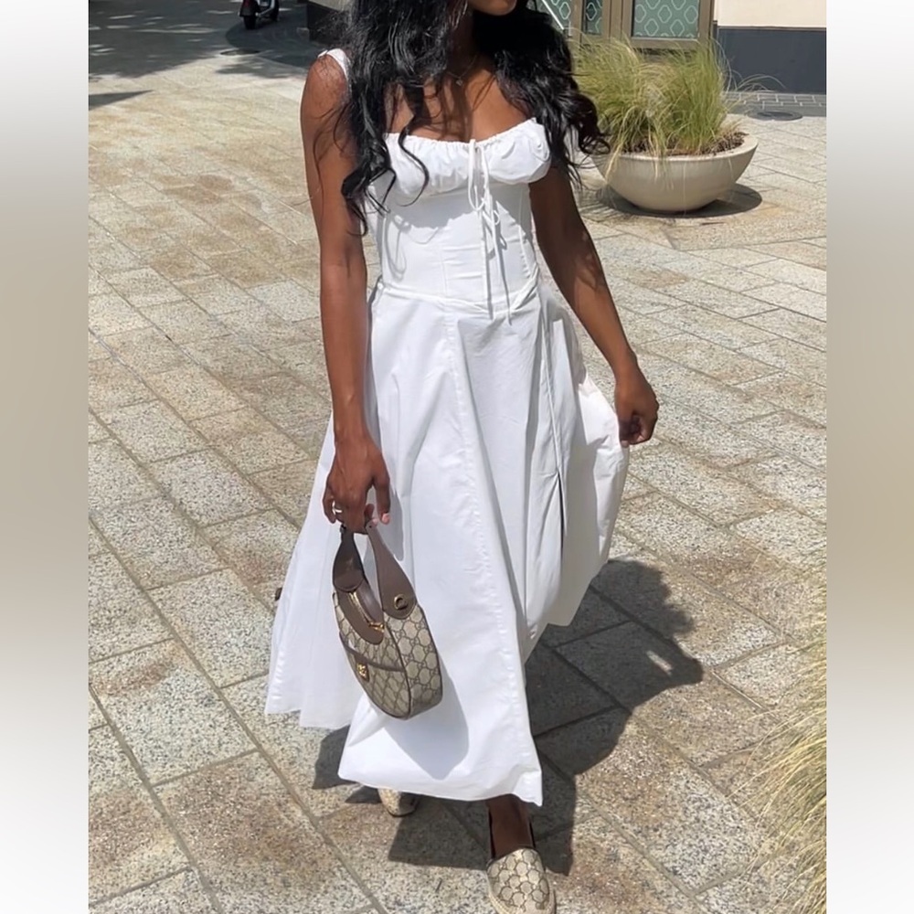 Fashion Nova Elegant White Summer Dress
